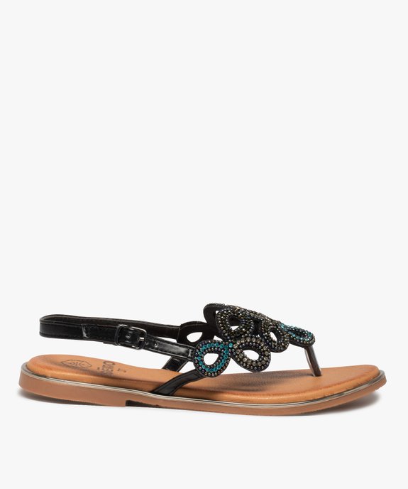 Sandales femme à entre-doigts ajourées à strass vue1 - GEMO (CASUAL) - GEMO