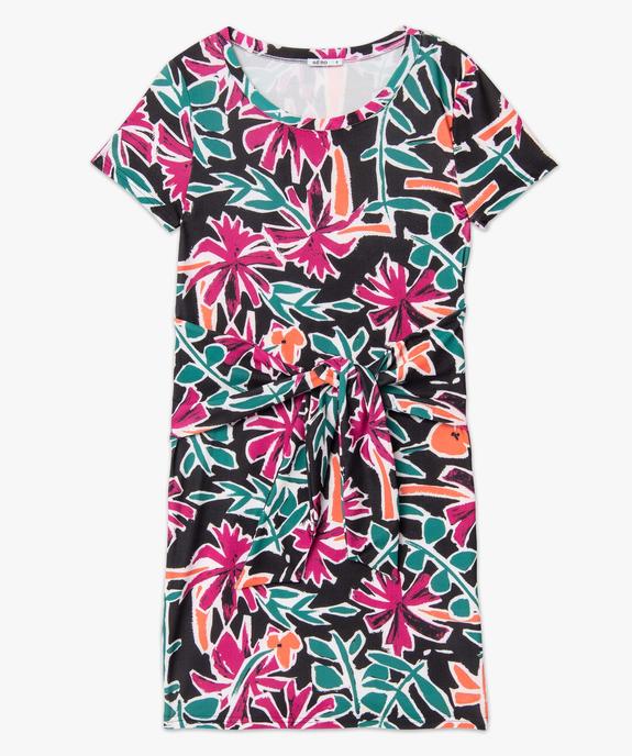 Robe femme à manches courtes avec pans à nouer  vue4 - GEMO(FEMME PAP) - GEMO
