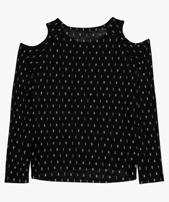 Pull fin fille à motifs avec épaules dénudées vue2 - GEMO (JUNIOR) - GEMO