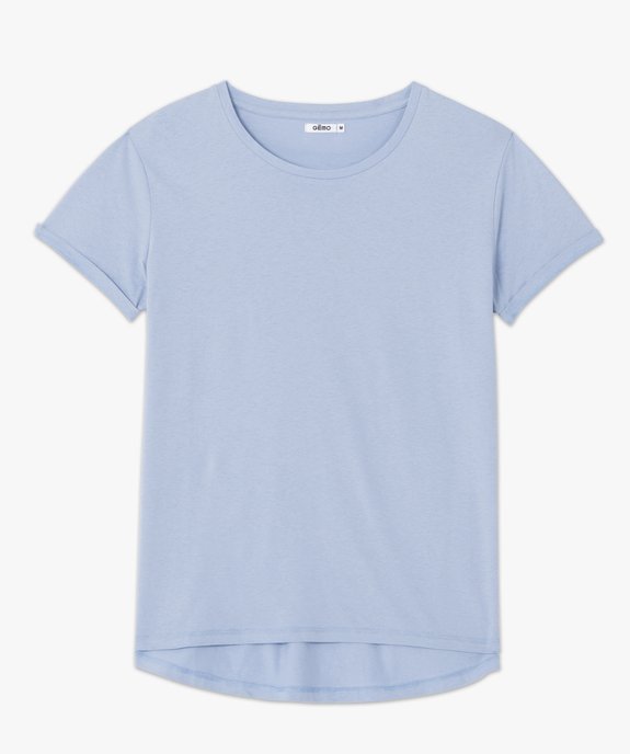 Tee-shirt femme à manches courtes avec col rond vue4 - GEMO(FEMME PAP) - GEMO