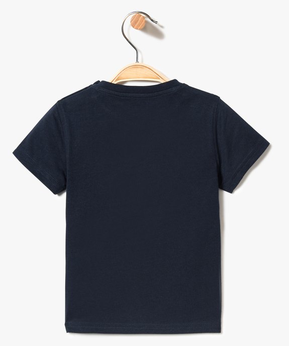 Tee-shirt bébé garçon à manches courtes et grand motif devant vue2 - GEMO(BEBE DEBT) - GEMO