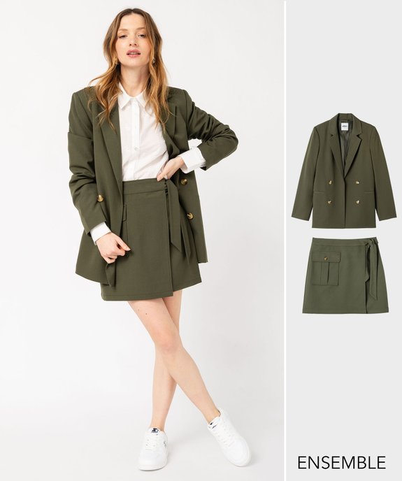 Ensemble veste et jupe kaki pour femme - GEMO