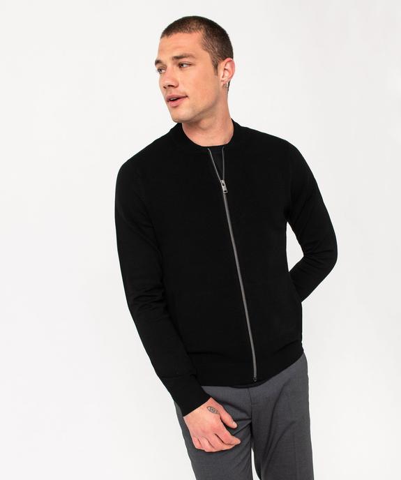 Gilet zippé en maille piquée homme vue1 - GEMO 4G HOMME - GEMO