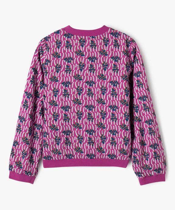 Veste zippée en viscose imprimée fille vue5 - GEMO 4G FILLE - GEMO