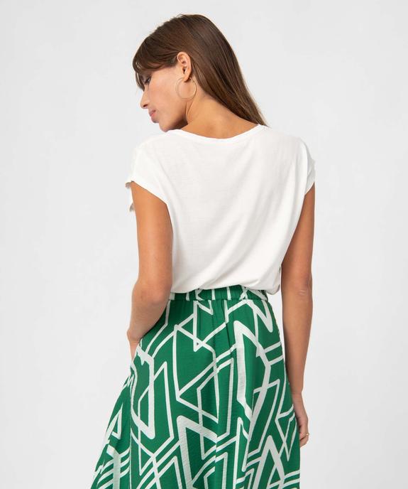 Tee-shirt femme loose à manches courtes et motif 70's vue3 - GEMO 4G FEMME - GEMO