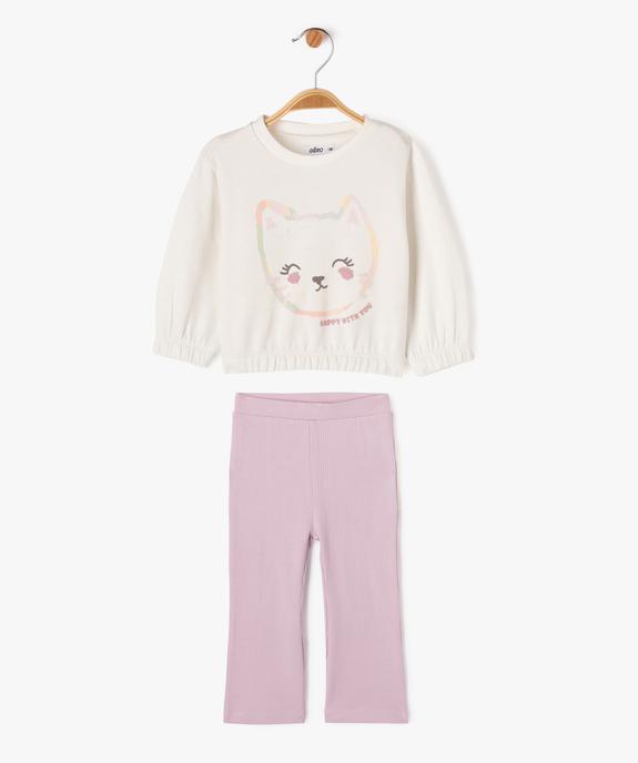 Ensemble 2 pièces sweat et legging bébé fille vue1 - GEMO 4G BEBE - GEMO