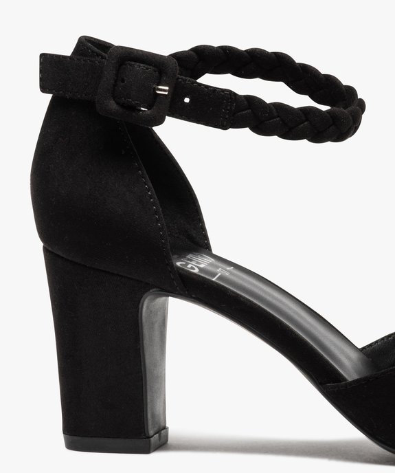Escarpins femme unis à talon carré et bride tressée vue6 - VALENTINA BALDA - GEMO