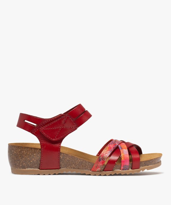 Sandales confort dessus cuir avec brides scratch femme vue1 - VALENTINA BALDA - GEMO