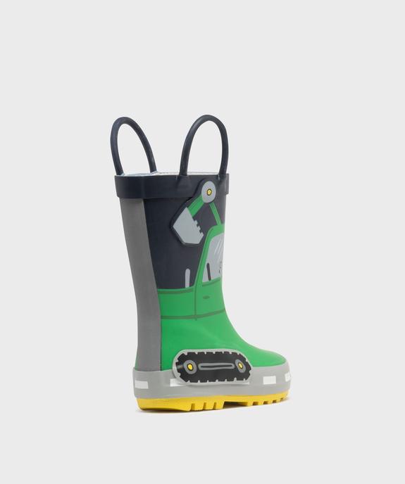 Bottes de pluie à anses et motif tracteur bébé garçon vue5 - BUGGY - GEMO