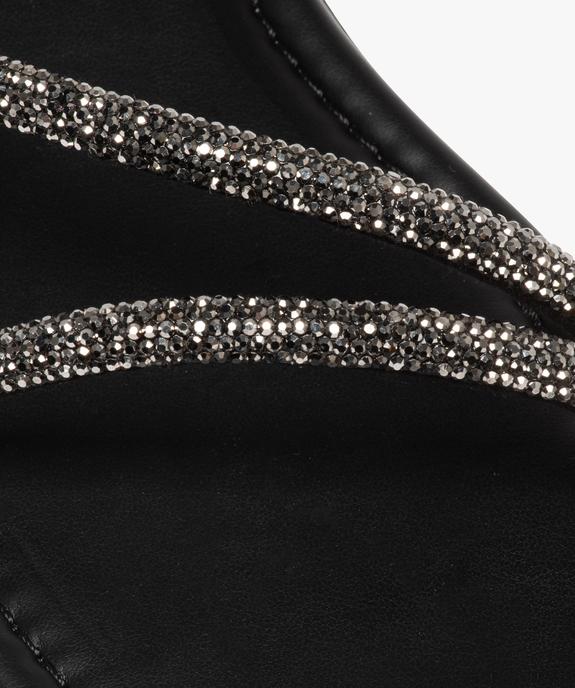 Mules femme à talon plat unies à brides strass vue6 - GEMO (CASUAL) - GEMO