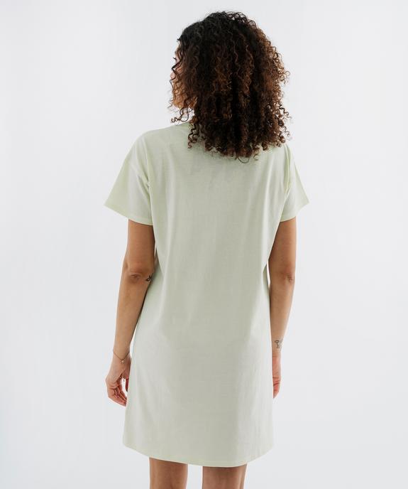 Chemise de nuit manches courtes en jersey de coton femme vue3 - GEMO 4G FEMME - GEMO