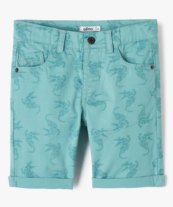 Bermuda en toile avec motifs ton sur ton garçon vue1 - GEMO 4G GARCON - GEMO