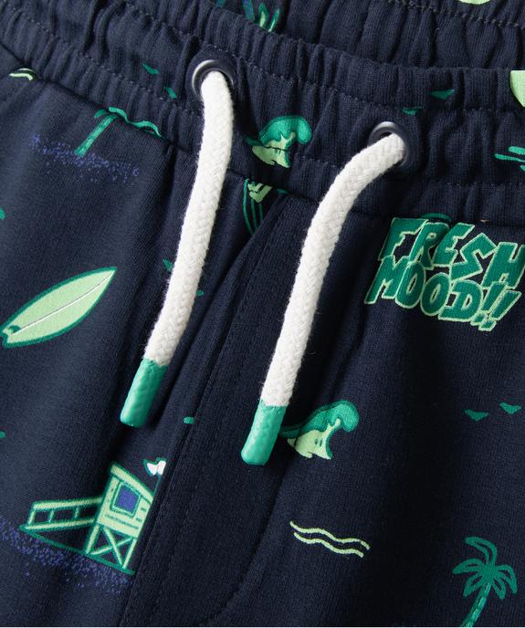 Bermuda garçon en maille à motifs surf vue2 - GEMO