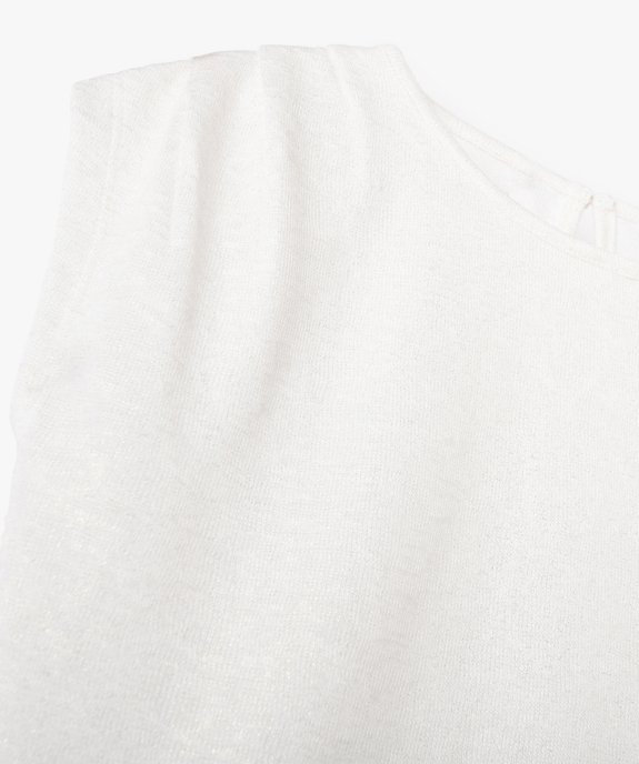 Tee-shirt fille à manches courtes en maille pailletée vue2 - GEMO (ENFANT) - GEMO