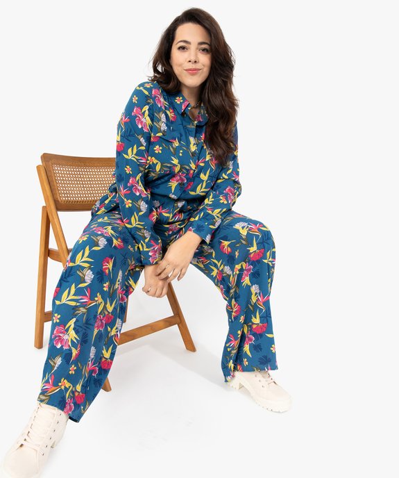 Combinaison pantalon femme grande taille à motifs fleuris vue1 - GEMO (G TAILLE) - GEMO