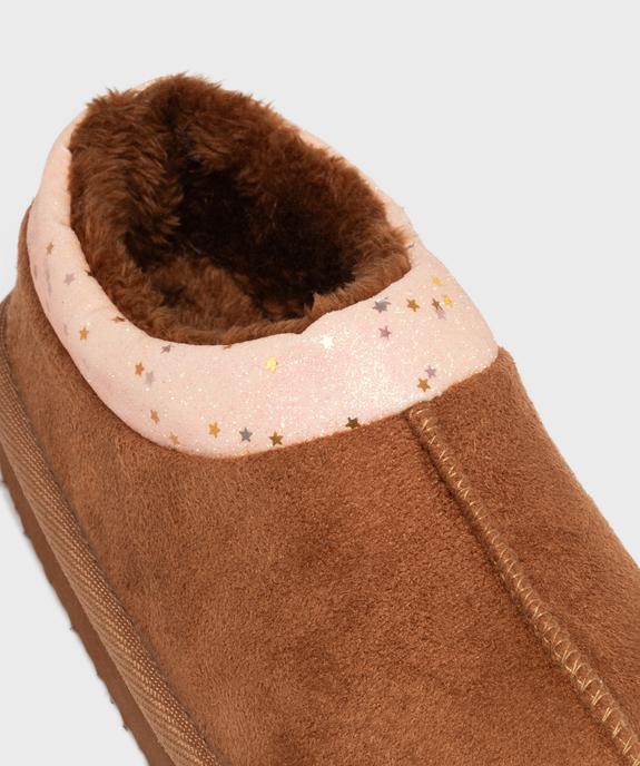 Chaussons en suédine avec doublure fourrure imitation fille vue6 - GEMO (ENFANT) - GEMO