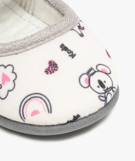 Chaussons en forme de ballerines en jersey imprimé fille vue6 - GEMO 4G FILLE - GEMO