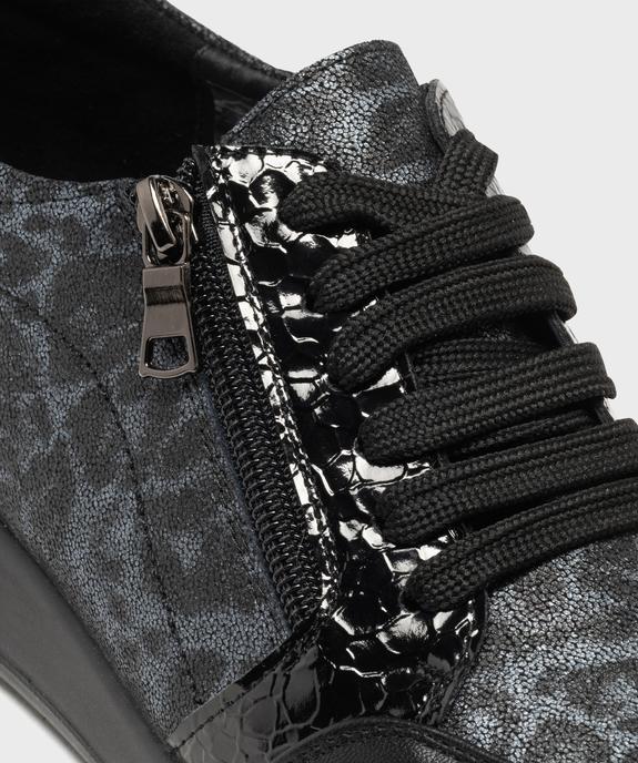 Chaussures confort dessus cuir à motif léopard femme vue6 - G'FLEX - GEMO