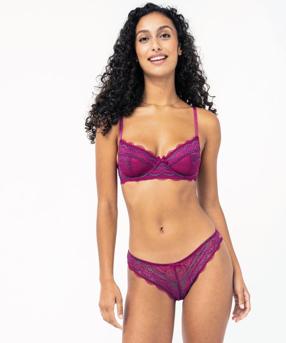 Soutien-gorge à armatures forme corbeille en dentelle vue3 - GEMO(HOMWR FEM) - GEMO