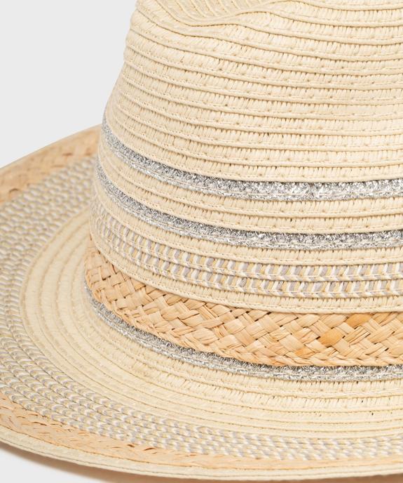 Chapeau en paille de papier avec fil métallisé femme vue2 - GEMO (ACCESS) - GEMO