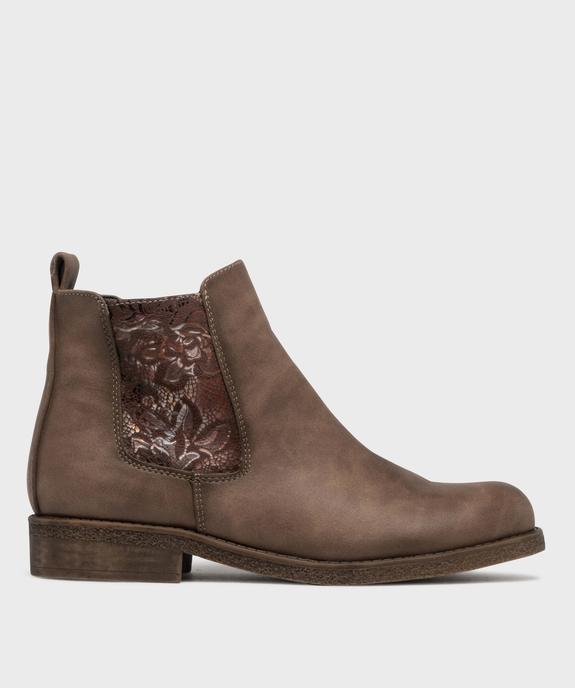 Boots avec empiècement fleuri avec doublure chaude femme - Emilia Rosa - EMILIA ROSA Boots avec empiècement fleuri avec doublure chaude femme - Emilia Rosa vue1 - EMILIA ROSA - GEMO