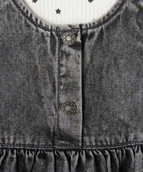Ensemble 2 pièces bébé fille tee-shirt et robe en jean vue3 - GEMO(BEBE DEBT) - GEMO