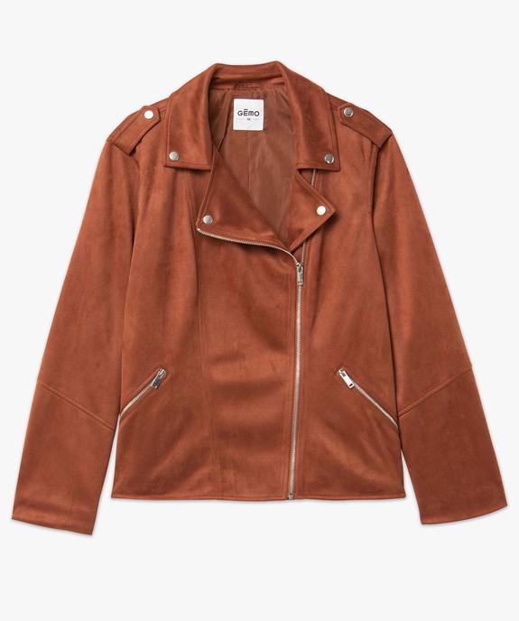 Blouson esprit biker en suédine femme grande taille vue4 - GEMO (G TAILLE) - GEMO