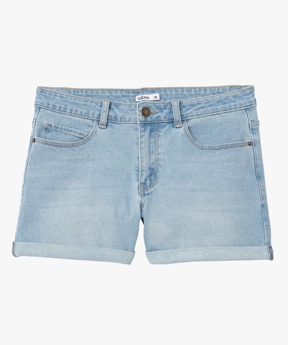 Short en jean avec revers cousus femme vue9 - GEMO 4G FEMME - GEMO