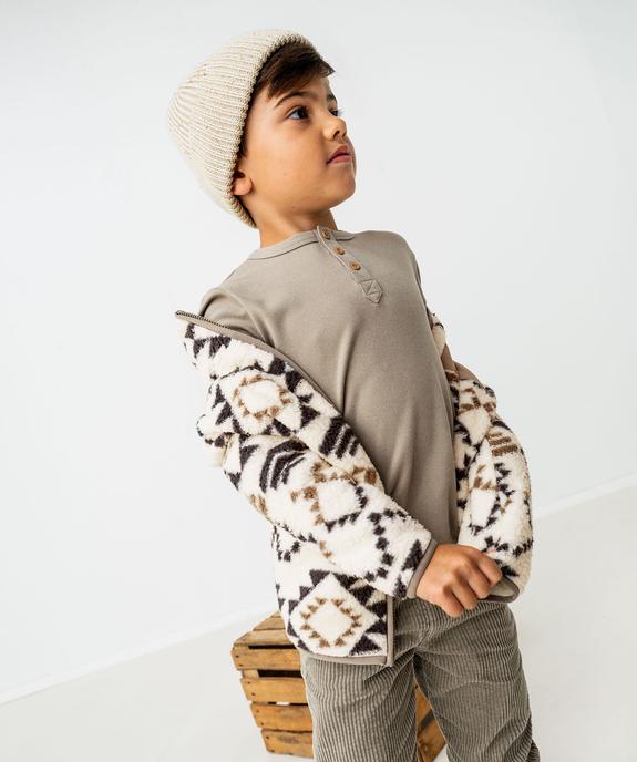 Sweat zippé à col montant en sherpa garçon - GEMO (ENFANT) Sweat zippé à col montant en sherpa garçon vue5 - GEMO (ENFANT) - GEMO
