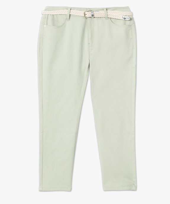 Pantacourt femme  en toile extensible avec ceinture tressée vue4 - GEMO(FEMME PAP) - GEMO