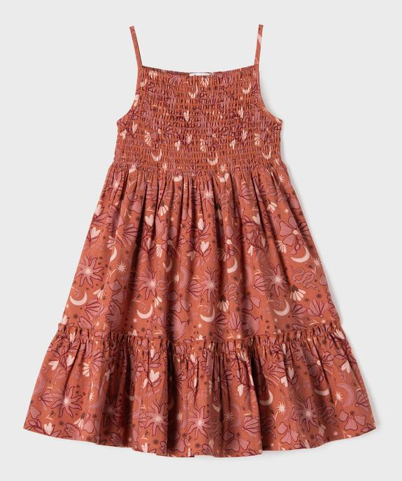 Robe à bretelles, smocks et volants fille vue1 - GEMO 4G FILLE - GEMO