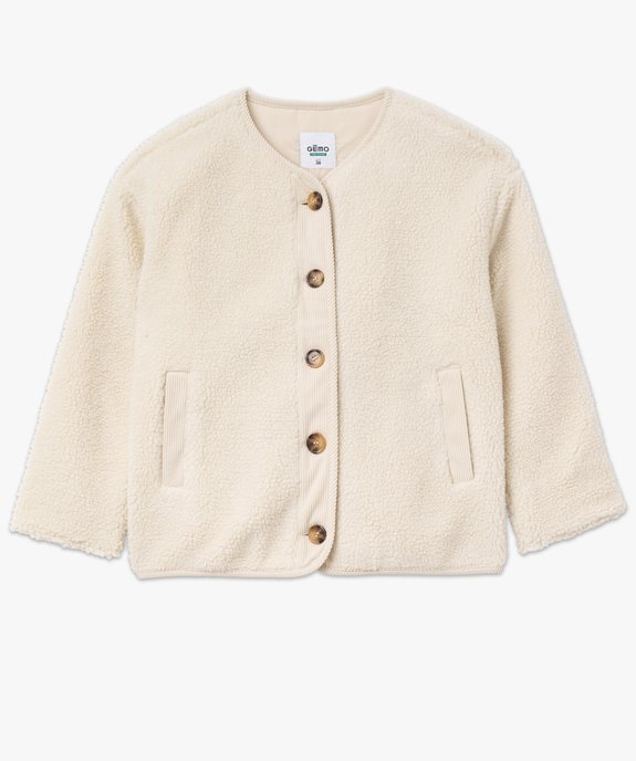 Veste ample en sherpa femme vue4 - GEMO 4G FEMME - GEMO