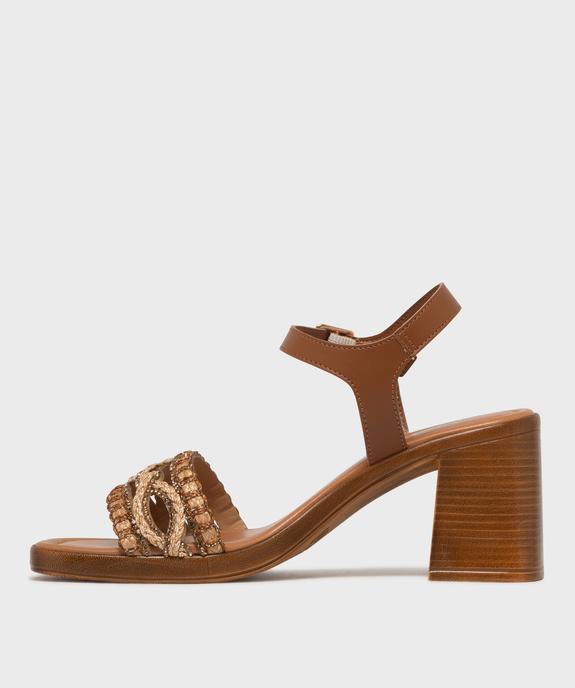 Sandales à talon avec brides tressées femme - Follow Me vue3 - FOLLOW ME - GEMO