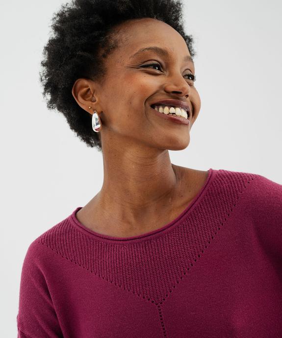 Pull en maille fine à effet plastron femme  vue2 - GEMO(FEMME PAP) - GEMO