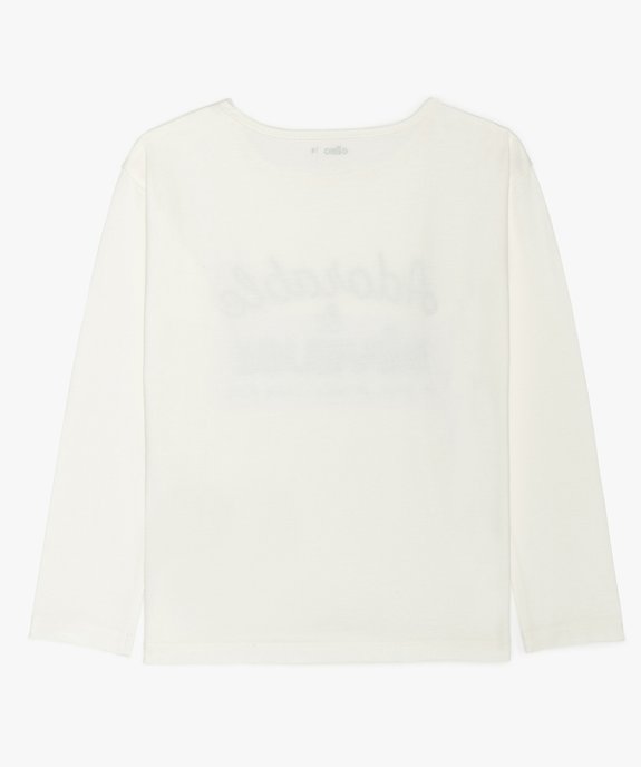 Tee-shirt fille à manches longues avec broderie sequins vue2 - GEMO (ENFANT) - GEMO