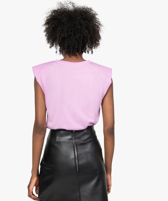Tee-shirt femme à épaulettes sans manches vue3 - GEMO(FEMME PAP) - GEMO