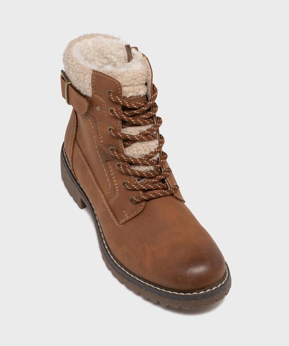 Boots fourrés à lacets et zip intérieur femme - Valentina Baldano vue5 - VALENTINA BALDA - GEMO