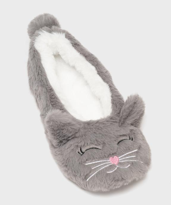 Chaussons ballerines en fourrure imitation motif animal femme vue1 - GEMO 4G FEMME - GEMO