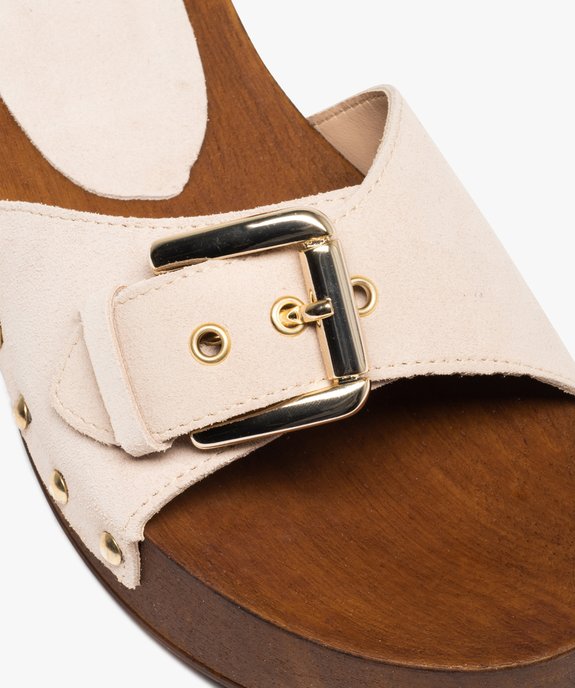 Mules femme à talon large et bride en cuir - Taneo vue6 - TANEO - GEMO
