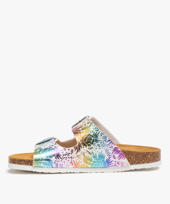Mules femme à talon plat et double bride ajustable vue3 - GEMO (CASUAL) - GEMO