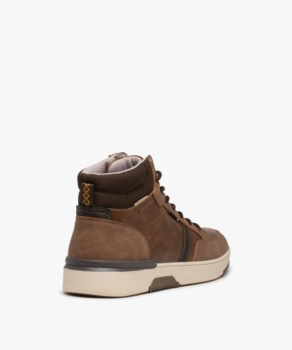 Baskets homme semi-montantes unies à lacets vue4 - GEMO (CASUAL) - GEMO