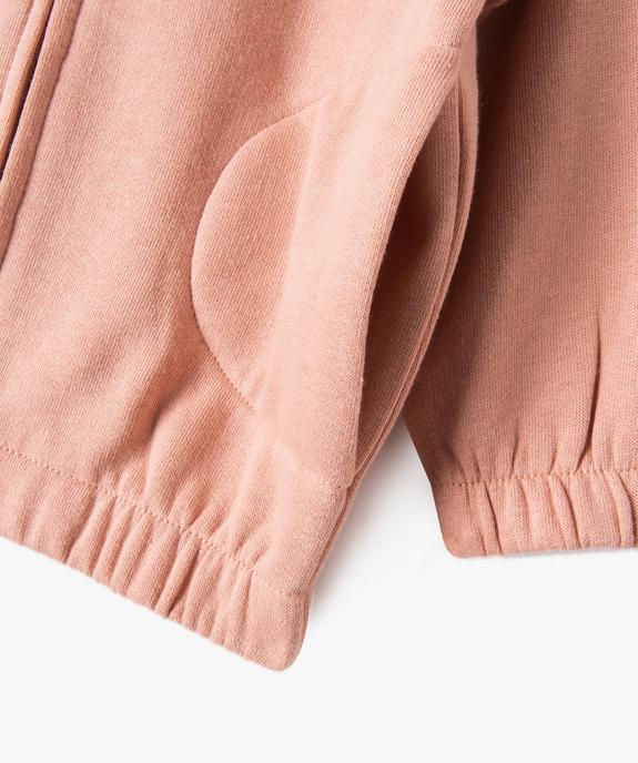 Sweat bébé fille à capuche et fermeture zippée vue2 - GEMO(BEBE DEBT) - GEMO