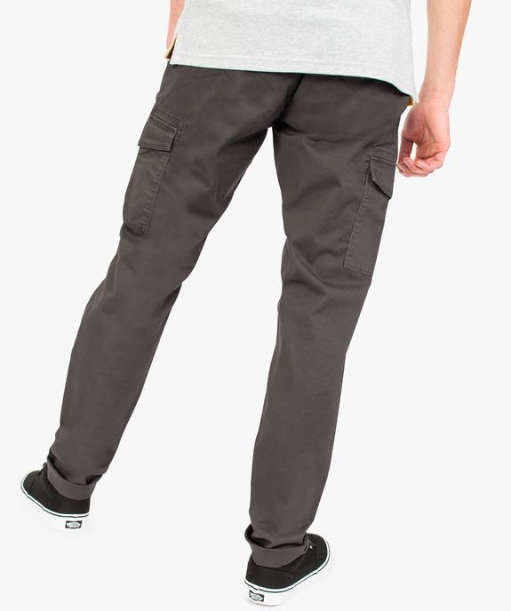 Pantalon en toile avec poches sur les cuisses vue3 - GEMO (HOMME) - GEMO