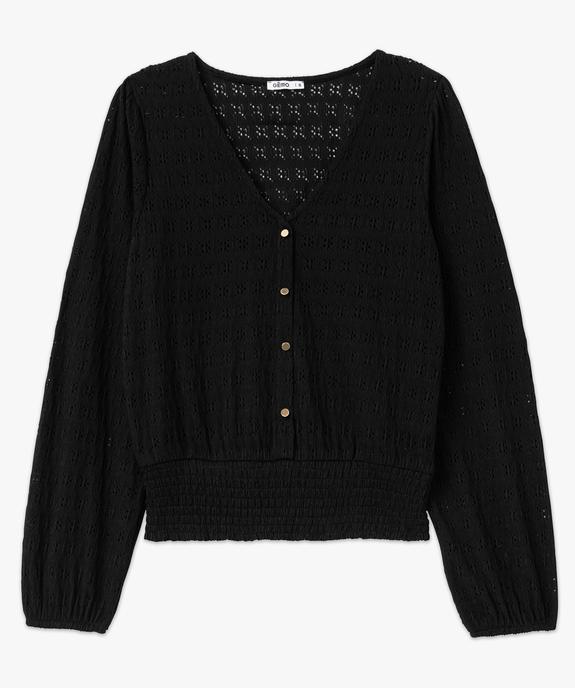 Tee-shirt à manches longues en maille ajourée femme vue4 - GEMO(FEMME PAP) - GEMO