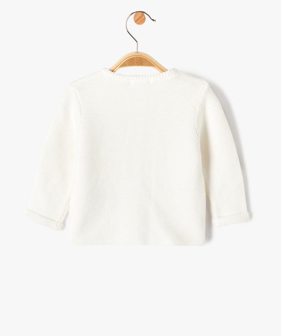 Gilet brassière bébé à col rond en maille tricotée vue4 - GEMO(BB COUCHE) - GEMO