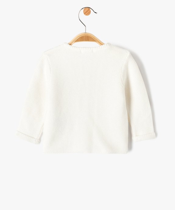 Gilet brassière bébé à col rond en maille tricotée vue4 - GEMO(BB COUCHE) - GEMO