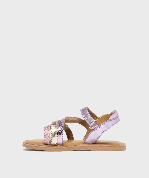 Sandales en cuir multibrides métallisées fille- Lovely Wings vue3 - LOVELY WINGS GEMO FOR GOOD - GEMO