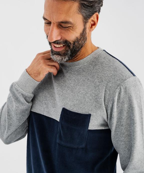 Pyjama en velours bicolore homme vue2 - GEMO(HOMWR HOM) - GEMO