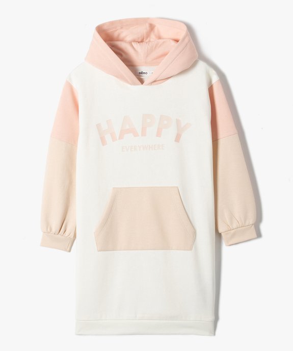 Robe fille forme sweat à capuche vue1 - GEMO (ENFANT) - GEMO