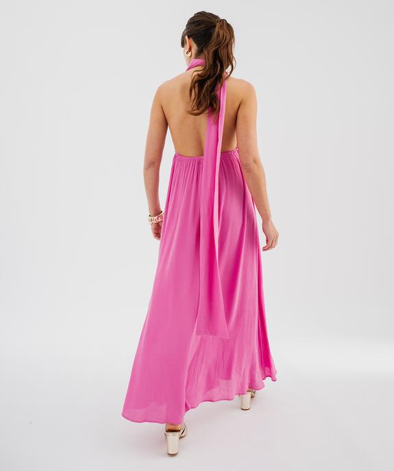Robe longue dos-nu multi-look en viscose femme vue5 - GEMO(FEMME PAP) - GEMO